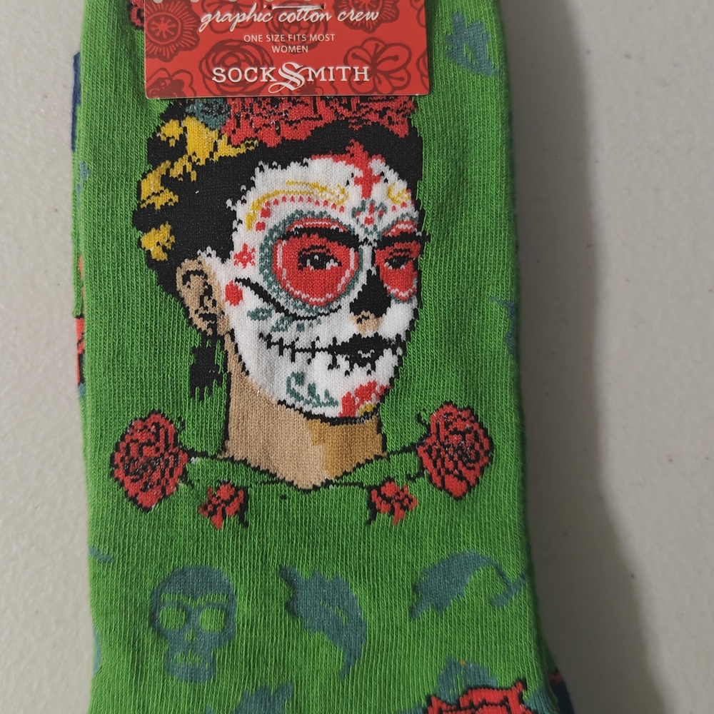 Socksmith Frida Dia De Los Muertos (Day Of The Dead) Socks (Women)